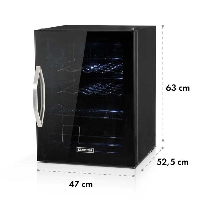 Lodówka szklane drzwi, witryna 60L. Klarstein S-264