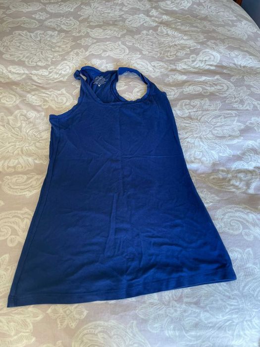 top azul tamanho m zara