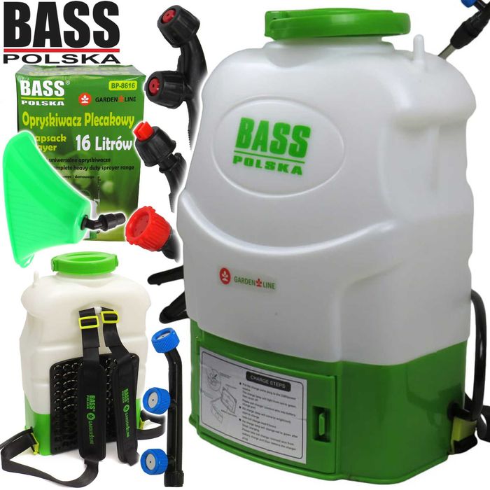 BASS POLSKA Plecakowy Opryskiwacz Akumulatorowy 16l + 4 Dysze BP8616