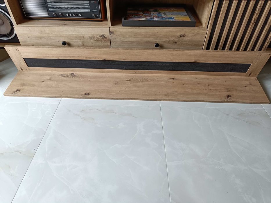 Nowa Półka Ścienna Ostia 161cm Dąb Artisan Black Red White BRW