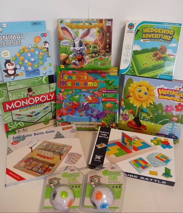 Ігри 3-9+ Магнітний бій, Монополія, Футбол, Бджілки, Пінгвін