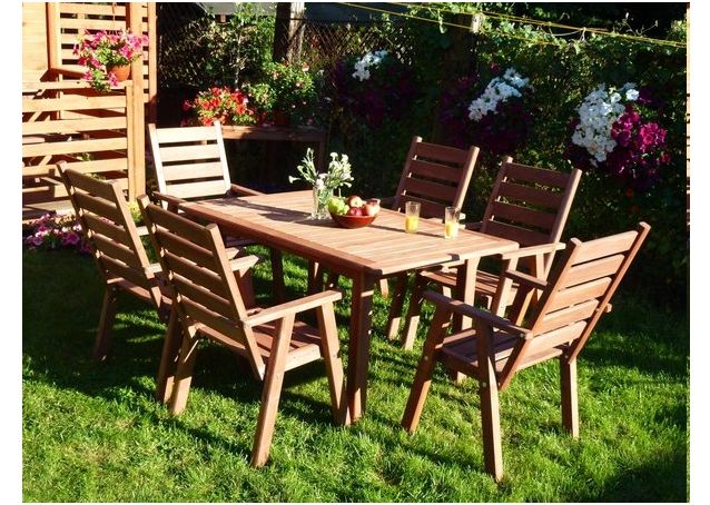 Meble ogrodowe drewniane, tarasowe nieskładane typ L