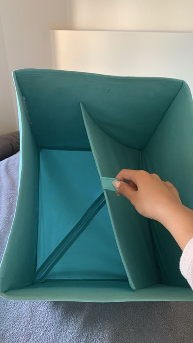 Caixas arrumação tecido ikea preto e azul