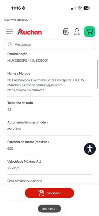 Trotinete (garantia 3 anos)