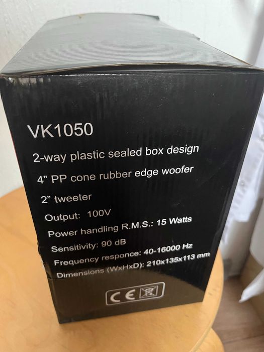 VK 1050 czarny, głośniki Voice Kraft; 100V