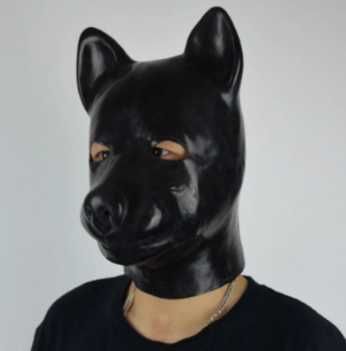 900a/ Kostium Maska Sylwester Halloween Kostium Pies L latex 0,6 zamek