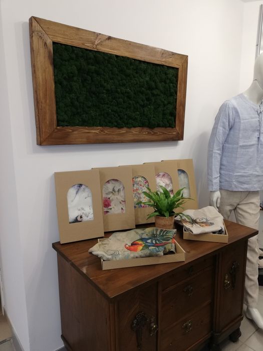 Chrobotek w drewnianej ramie