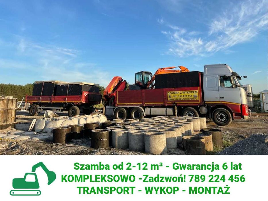 Szamba betonowe zbiorniki na szambo 2-12m³ z WYKOPEM Pabianice
