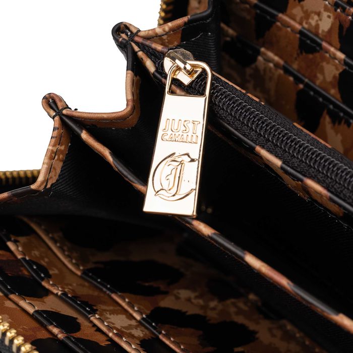 JUST CAVALLI markowy damski portfel pojemny BLACK