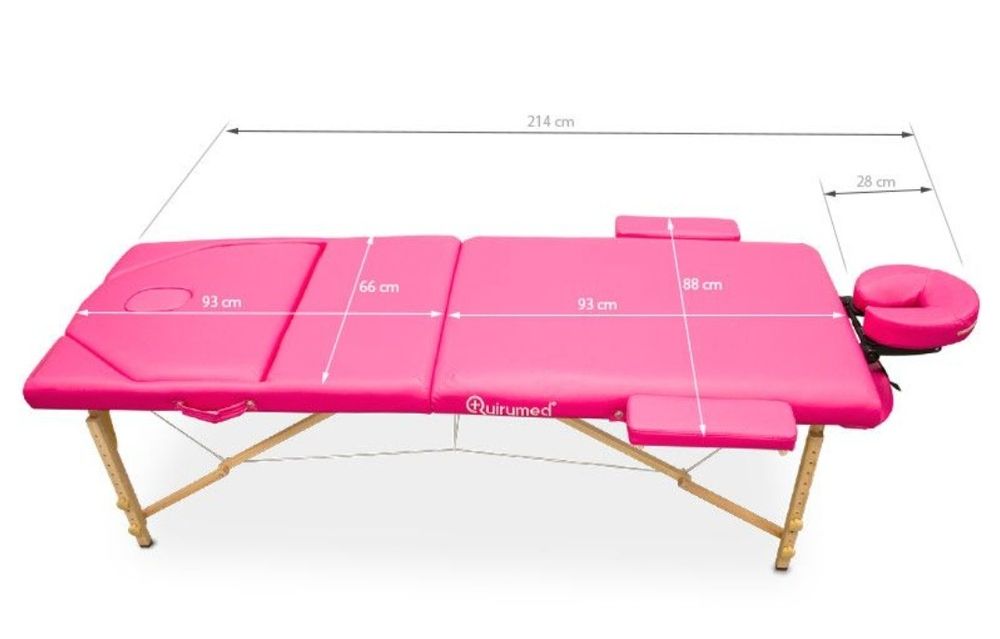 Marquesa de Massagem Portátil de Madeira 186 x 66cm (com encosto)