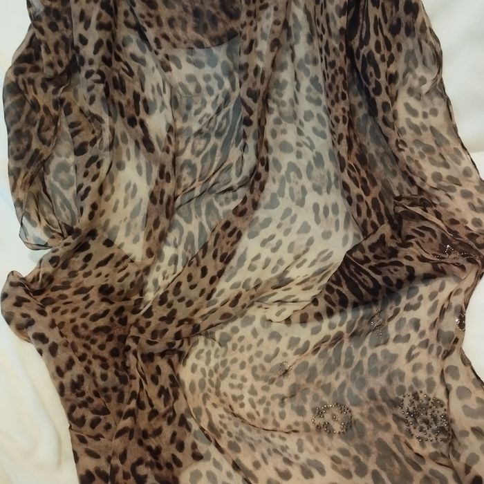 Палантин леопардовий, шифоновий.
