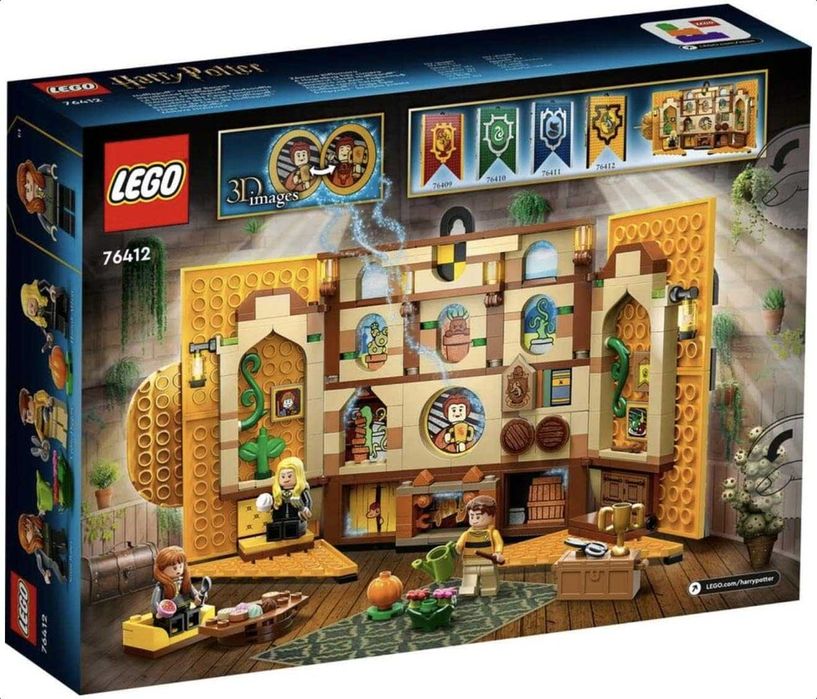 LEGO 76412 Harry Potter Flaga Hufflepuffu, Wspólny Pokój Zamku Hogwart