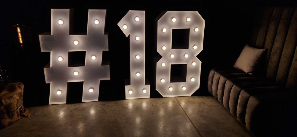 Wynajem cyfr LED „18” – idealne na osiemnastkę!