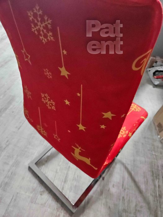 Świąteczne pokrowce na krzesła elastyczne 4 sztuki czerwone