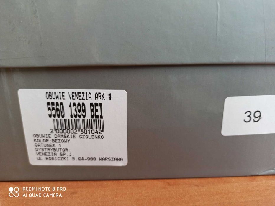 Buty na obcasie Venezia r.39 beżowe