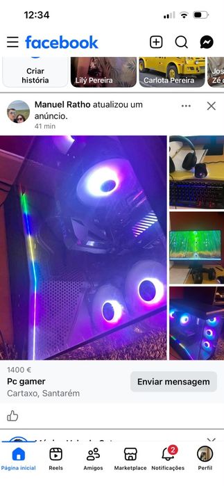 Pc gamer com rato teclado e monitor