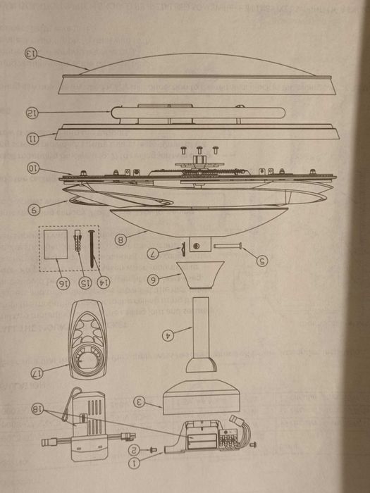 lampa z wentylatorem Westinghouse WH-10 uszkodzona