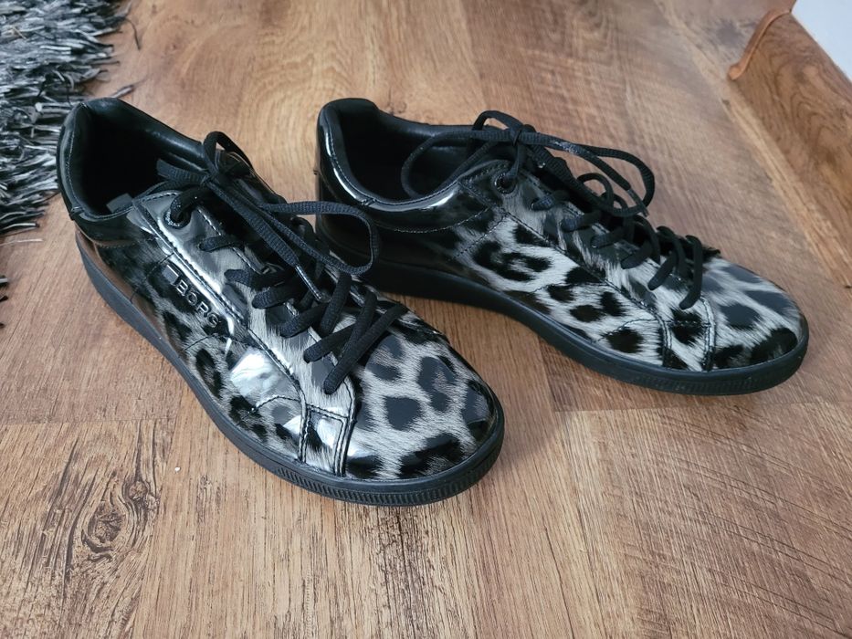 Buty Björn Borg szara panterka lakierowane