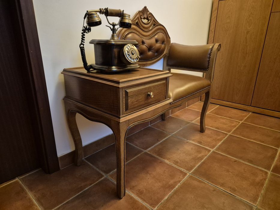 Móvel antigo, cadeira em couro