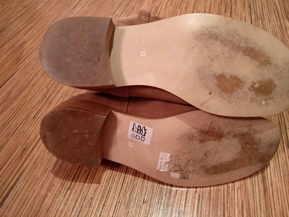 Кожаные демисезонные женские сапоги полусапожки казаки ботинки