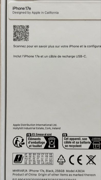 iPhone 17e Black - Selado