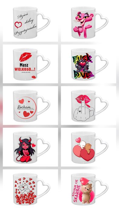 Kubek z uszkiem z sercem