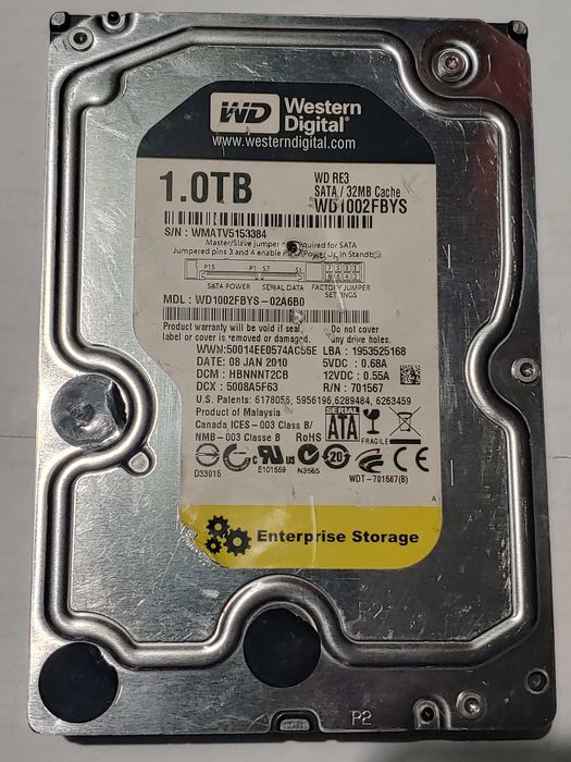 Western Digital RE3 WD1002FBYS 3.5 7200rpm 32Mb SATA-II 300 1Tb