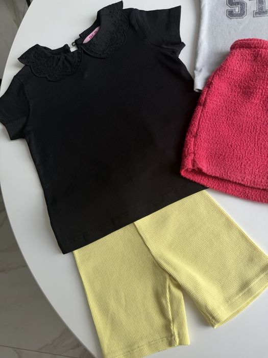 98см набір речей zara юбка шорти спідниця футболка велосипедки зара для дівчинки дівчачий