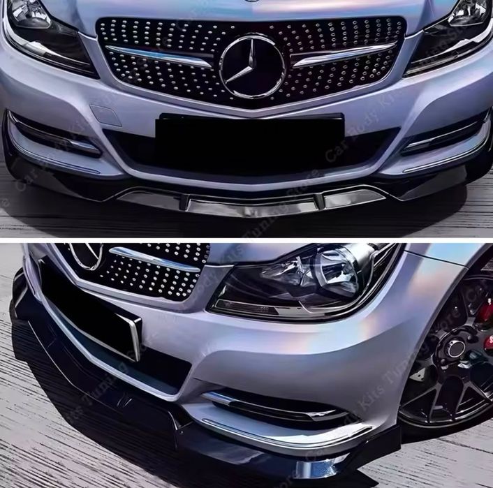Губа на бампер сплитер накладка на бампер Mercedes W204 сплитер перед