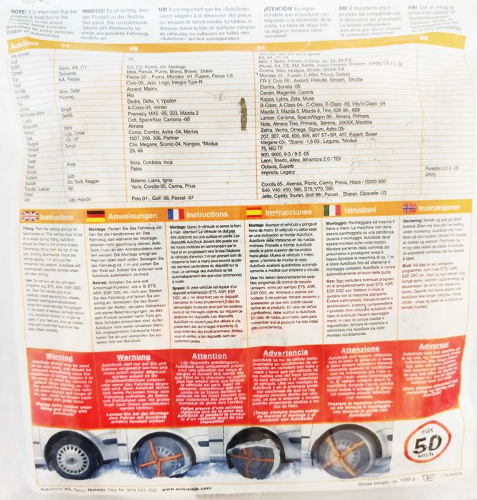 Correntes têxteis para neve - NOVOS