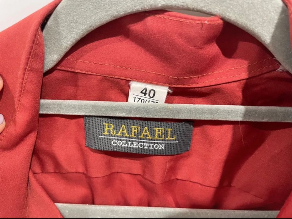 Koszula męska krótki rękaw 40 wzrost 170-176 Rafael rdzawa