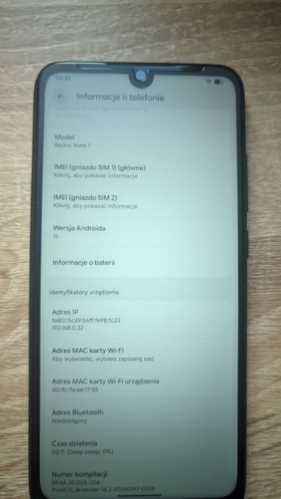 Sprzedam telefon smartfon Redmi note 7 Android 16