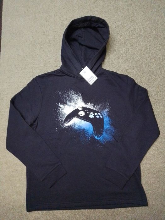 H&M bluza ocieplana z kapturem dla gamera 158/164