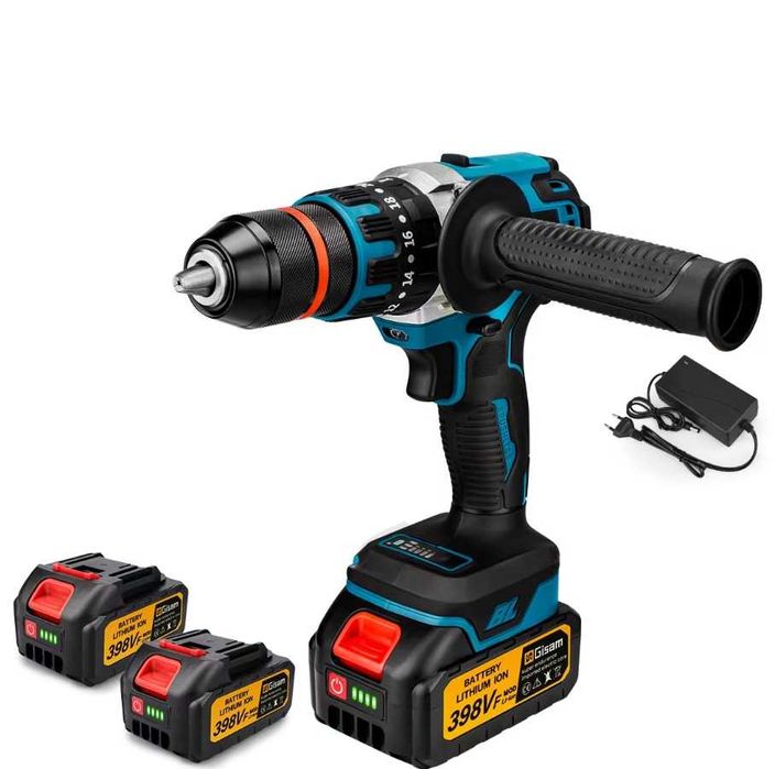 Berbequim Elétrico sem fios Gisam 480N.M com 2 Baterias e carregador