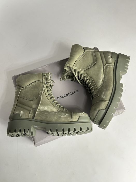 BALENCIAGA Strike boots green army ботинки чоботи боты боти зеленые 43