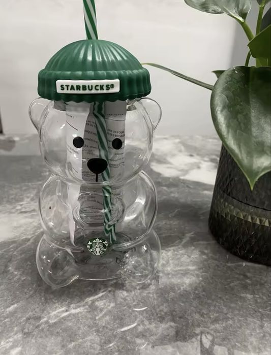 Kubek szklany miś Starbucks wysylka 10 luty, jestem na feriach
