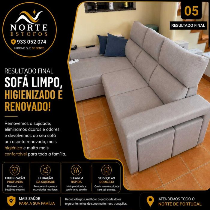 Professional Upholstery Cleaning | Vila do Conde Norte Estofos | Cleaning, Disinfection and Waterproofing