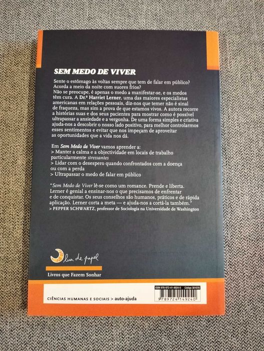 Livro "Sem medo de viver" Harriet Lerner