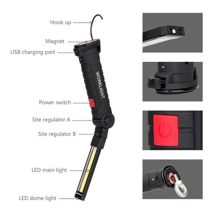 Led 5w1 COB Nowa Lampa Akumulatorowa