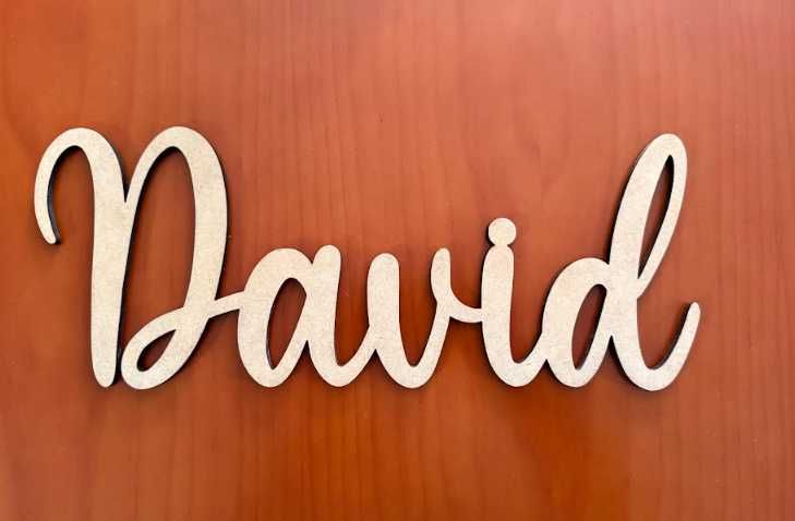 Nome em madeira "David"