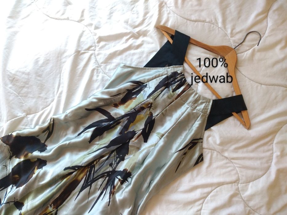 Ted Baker jedwabna satynowa sukienka we wzory rozmiar 38 M