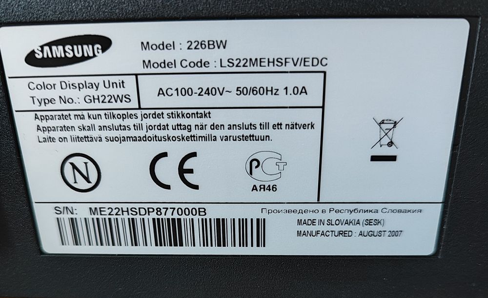 Монитор Samsung , 22 дюйма