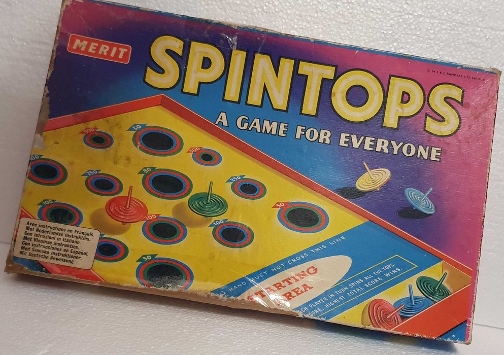 Jogo de tabuleiro SPINTOPS - Merit - Majora - Anos 60 - RARO