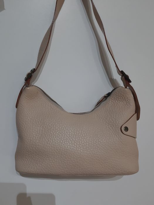 Carteira de pele bege