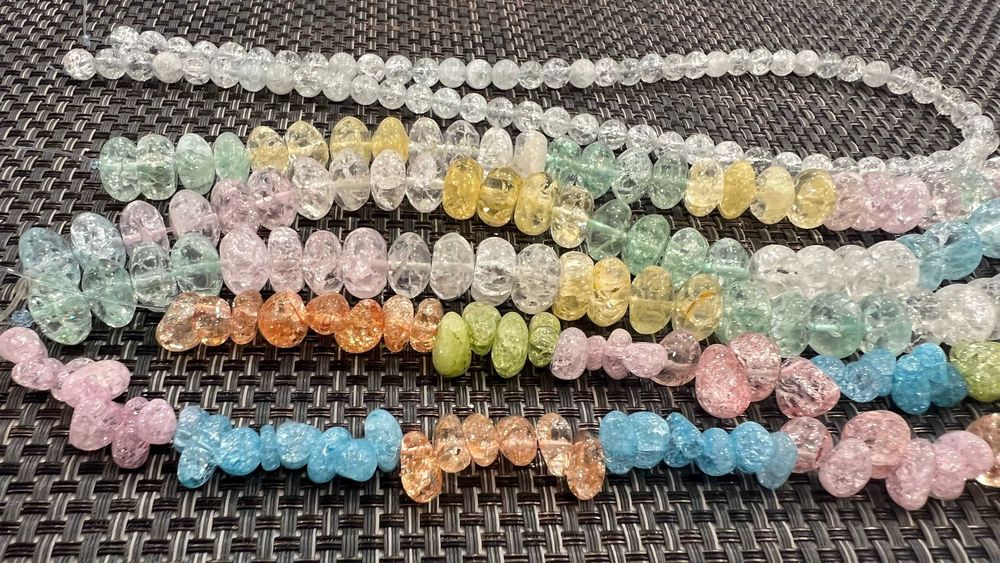 lote 221 pedras naturais/fiadas (semi-preciosas) quartzo Cristal crack