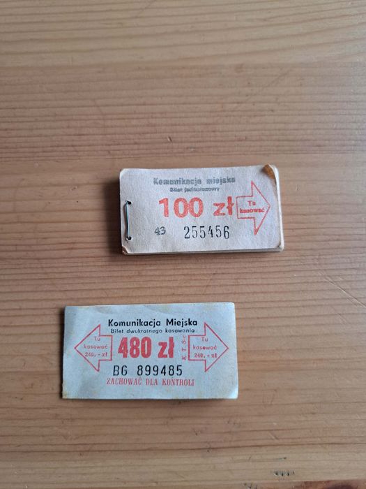 Stare bilety komunikacji miejskiej