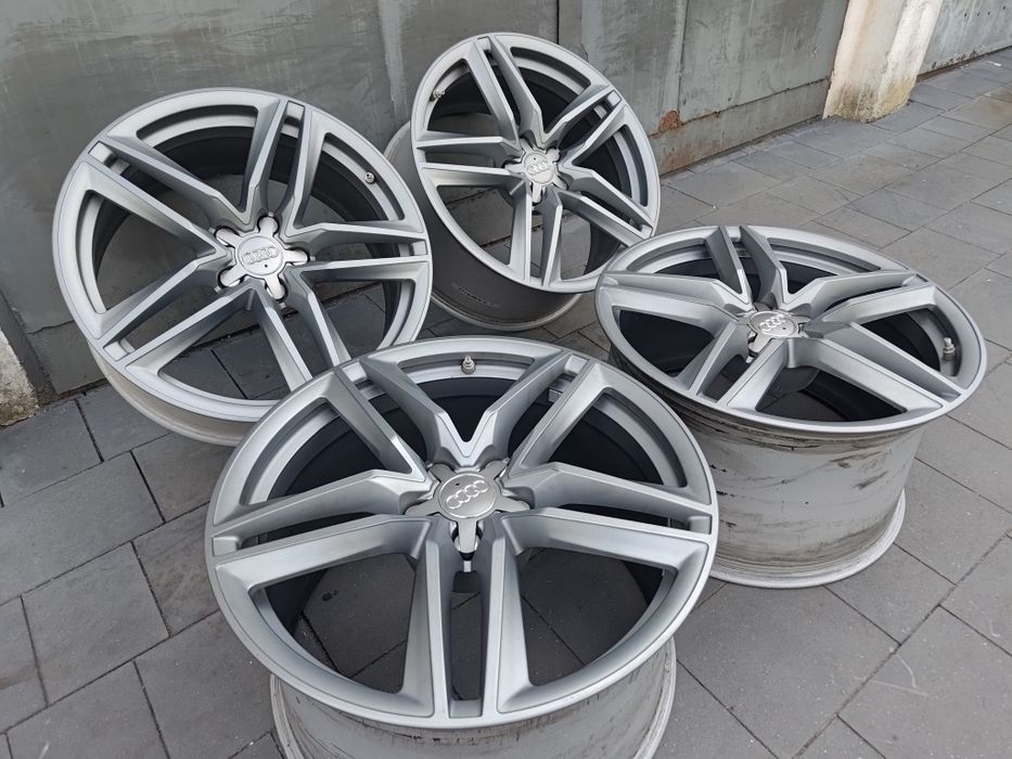 Oryginalne alufelgi AUDI R8 FL 19 cali 5x112, idealny stan, 2x8,5J i 2x 11J, czujniki TPMS, śruby
