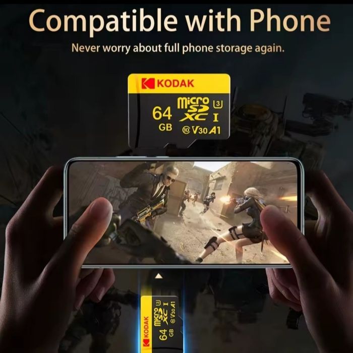 Karta pamięci KODAK 64GB GB MicroSD SDXC C10 V30 U3 A1 4K PREMIUM Chip Kraków Wysyłka