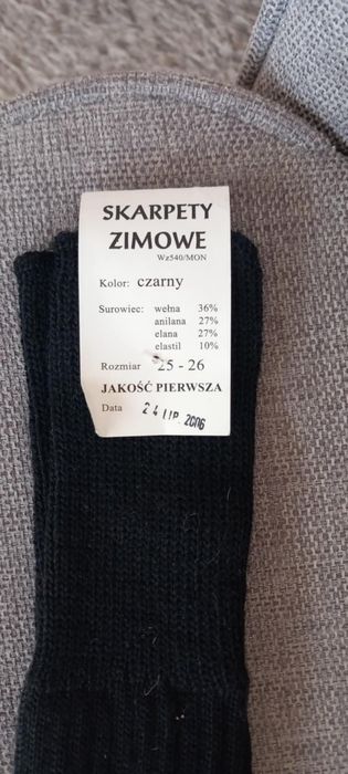Dwie pary zimowych grubychwojskowych skarpety, Krajewski,r.40-41