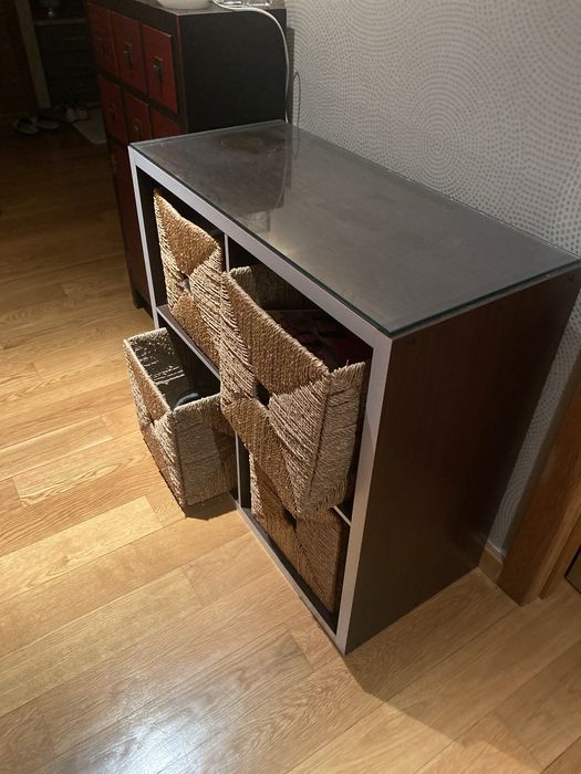 Estante modular com Cesto, alga, 32x33x32 cm